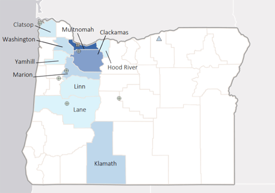 State Of Oregon Top Counties Defense Spending Fiscal Year 2020 